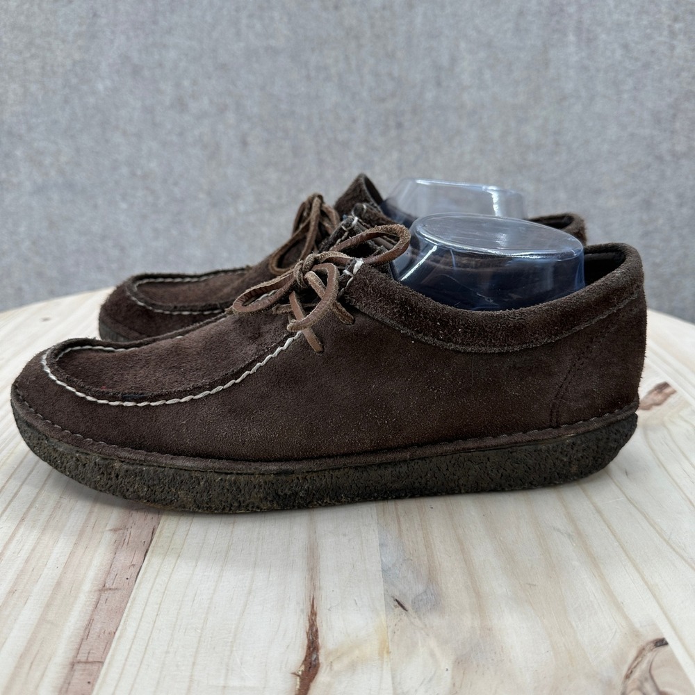 Seavees Mens Brown Suede Moccasins 10 Lace Up Shoes Crepe Sole Low Top